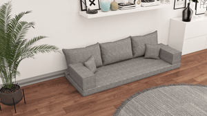 Leinen-Bodensitzsofa, moderne arabische Wohnzimmercouch, marokkanisches Heimdekorationsset, modulare Kissen, Leinen-Bodensofa-Couch