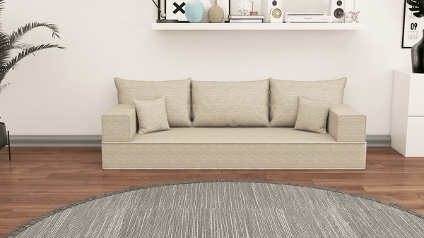 Leinen-Bodensitzsofa, moderne arabische Wohnzimmercouch, marokkanisches Heimdekorationsset, modulare Kissen, Leinen-Bodensofa-Couch