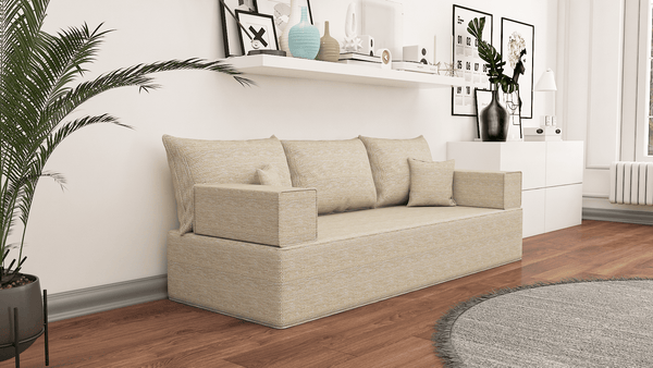 Leinen-Bodensitzsofa, moderne arabische Wohnzimmercouch, marokkanisches Heimdekorationsset, modulare Kissen, Leinen-Bodensofa-Couch