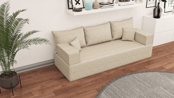 Leinen-Bodensitzsofa, moderne arabische Wohnzimmercouch, marokkanisches Heimdekorationsset, modulare Kissen, Leinen-Bodensofa-Couch