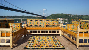 Yellow Traditional Wooden Bench Sofa Sets, Outdoor Furniture, Arabic Seating Jalsah, Corner Sofa Set, Bohemian Furniture, Arabic Jalsah, Floor Cushion Set