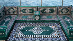 8'' Thickness U Sofa Set, Arabic Jalsa Set, Floor Cushions, Handmade Arabic Sofa