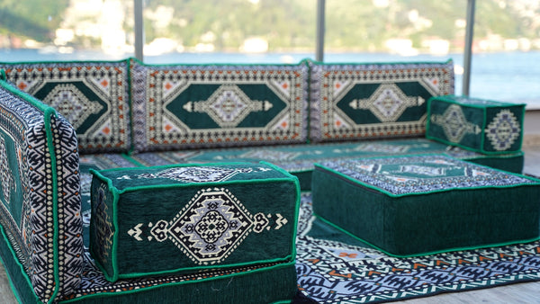 8'' Thickness L Sofa Set, Arabic Majlis Seating, Balcony Patio Sofas, Pallet Sofa, Ethnic Sofa, Moroccan Sofa