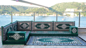 8'' Thickness L Sofa Set, Arabic Majlis Seating, Balcony Patio Sofas, Pallet Sofa, Ethnic Sofa, Moroccan Sofa