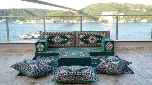 8'' Thickness Sofa Set, Green Reading Sofa, Window Seat, Bench Cushion, Meditation Yoga, Loveseat Sofa