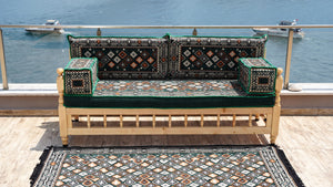 U Shape Patio Furniture, Wooden Bench Sofa Sets, Arabic Majlis Set, Outdoor Furniture, Yemeni Majlis Set, Floor Cushion Set, Handmade Wooden Bench