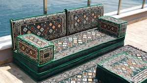 Green Chile Sunset pattern single Arabic floor sofa set, photo 11 of 16