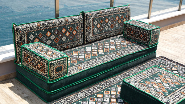 Green Chile Sunset pattern single Arabic floor sofa set, photo 11 of 16