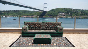 Green Chile Sunset pattern single Arabic floor sofa set, photo 12 of 16