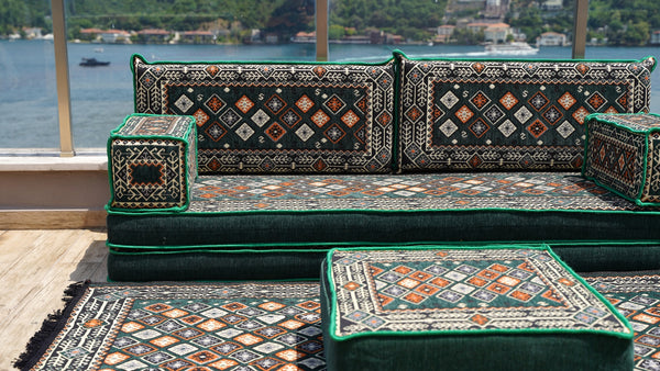 Green Chile Sunset pattern single Arabic floor sofa set, photo 13 of 16