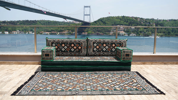 Green Chile Sunset pattern single Arabic floor sofa set, photo 14 of 16