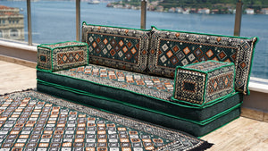 Green Chile Sunset pattern single Arabic floor sofa set, photo 15 of 16