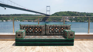 Green Chile Sunset pattern single Arabic floor sofa set, photo 16 of 16