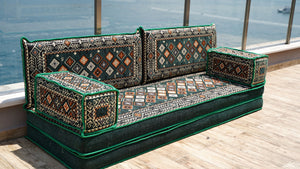 Green Chile Sunset pattern single Arabic floor sofa set, photo 17 of 17