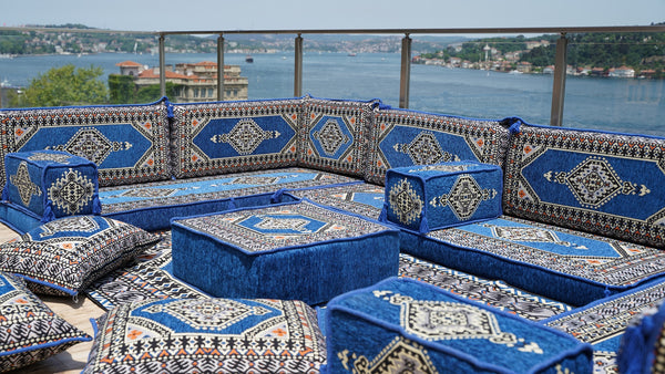 8'' Thickness U Sofa Set, Turkish Seating Pillows, Floor Sitting Set, Arabic Jalsa