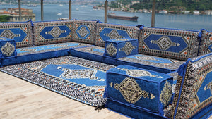 8'' Thickness U Sofa Set, Turkish Seating Pillows, Floor Sitting Set, Arabic Jalsa