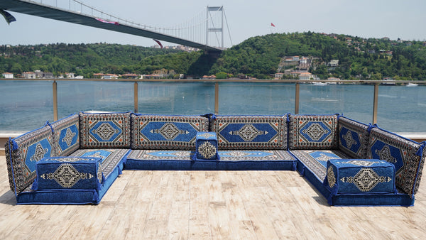 8'' Thickness U Sofa Set, Turkish Seating Pillows, Floor Sitting Set, Arabic Jalsa