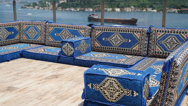 8'' Thickness U Sofa Set, Turkish Seating Pillows, Floor Sitting Set, Arabic Jalsa