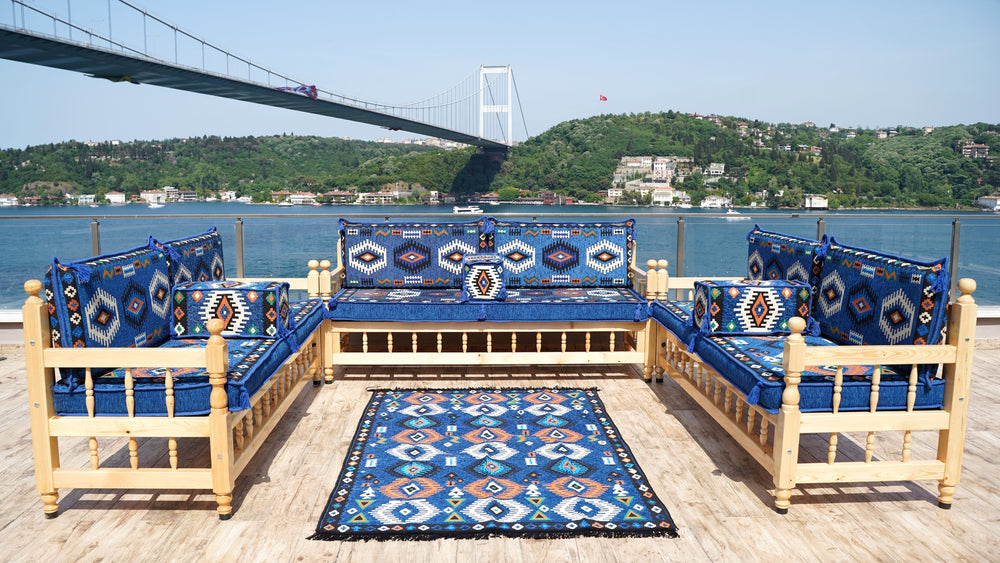 Traditional Arabic Majlis, Wooden Bench Sofa Sets, Floor Cushions Set, Corner Sofa Set, Bohemian Furniture, Floor Seating Set, Patio Sofa Cushion