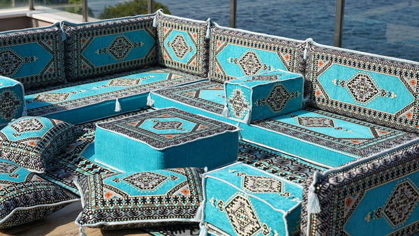 8'' Thickness U Sofa Set, Floor Pillows, Arabic Jalsa Set, Floor Cushions Set