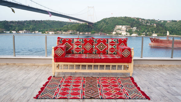 L Arabic Majlis Sofa Set, Red Corner Sofa Set, Pine Tree Wooden Bench, Floor Cushions, Wooden Bench Sofa Sets, Outdoor Furniture