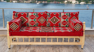 L Arabic Majlis Sofa Set, Red Corner Sofa Set, Pine Tree Wooden Bench, Floor Cushions, Wooden Bench Sofa Sets, Outdoor Furniture
