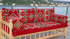 L Arabic Majlis Sofa Set, Red Corner Sofa Set, Pine Tree Wooden Bench, Floor Cushions, Wooden Bench Sofa Sets, Outdoor Furniture