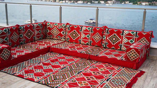 8'' Thickness L Sofa Set, Pallet Sofas, Bohemian Sectionals, Floor Cushions, Floor Couches