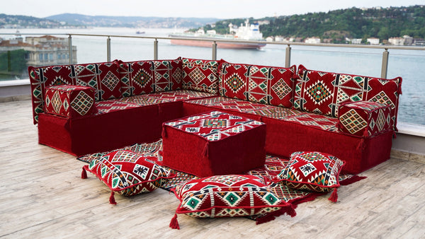 8'' Thickness L Sofa Set, Pallet Cushion Set, Modular Design Floor Cushion, Garden Sofa Set