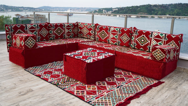 8'' Thickness L Sofa Set, Pallet Cushion Set, Modular Design Floor Cushion, Garden Sofa Set