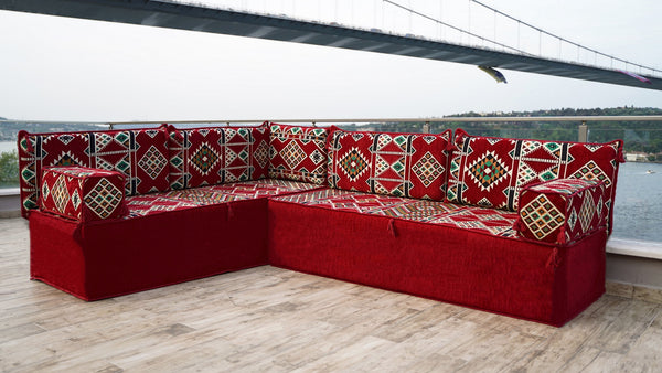 8'' Thickness L Sofa Set, Pallet Cushion Set, Modular Design Floor Cushion, Garden Sofa Set