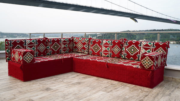 8'' Thickness L Sofa Set, Pallet Cushion Set, Modular Design Floor Cushion, Garden Sofa Set