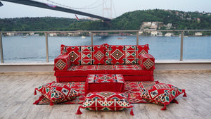 Arabic Floor Sofa with Ottoman Couch and Rug, Sectional Sofas, Modular Sofas, Arabic Majlis, Bench Cushions, Oriental Cushions, Sectional Sofa