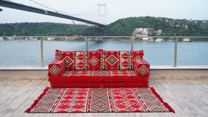Arabic Floor Sofa with Ottoman Couch and Rug, Sectional Sofas, Modular Sofas, Arabic Majlis, Bench Cushions, Oriental Cushions, Sectional Sofa
