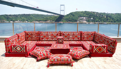 8'' Thickness U Sofa Set, Arabic Jalsa, Floor Cushions, Majlis Sofa Seating