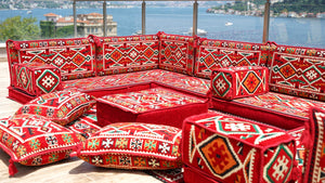 8'' Thickness U Sofa Set, Arabic Jalsa, Floor Cushions, Majlis Sofa Seating