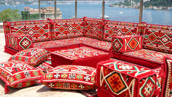 8'' Thickness U Sofa Set, Arabic Jalsa, Floor Cushions, Majlis Sofa Seating