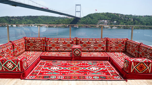 8'' Thickness U Sofa Set, Arabic Jalsa, Floor Cushions, Majlis Sofa Seating