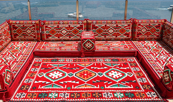 8'' Thickness U Sofa Set, Arabic Jalsa, Floor Cushions, Majlis Sofa Seating