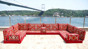 8'' Thickness U Sofa Set, Arabic Jalsa, Floor Cushions, Majlis Sofa Seating