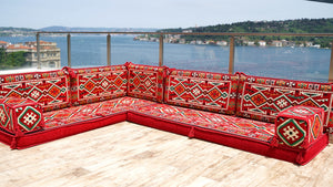 8'' Thickness L Sofa Set, Floor Sofa Seating Set, Corner Arabic Sofa Set, Floor Cushions, Living room Sofa