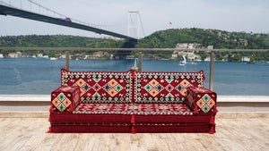 Maroon Urgup Mystic pattern single Arabic floor sofa set, photo 17 of 17