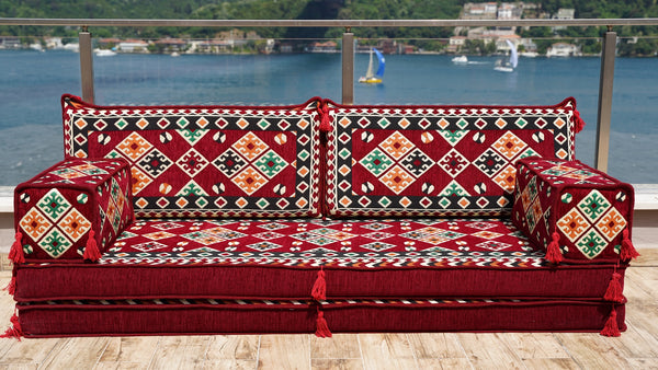 Maroon Urgup Mystic pattern single Arabic floor sofa set, photo 16 of 16