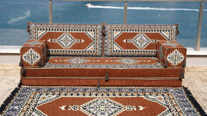 Brown Palace Elegance pattern single Arabic floor sofa set, photo 16 of 16