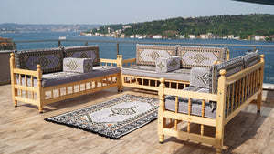 Turkish Wooden Bench Sofa Sets, Arabic Majlis Sofa, Floor Cushions Set, Yemeni Majlis, Garden Sofa Set, Patio Benches, Arabic Floor Sofa Set, Moroccan Bench Cushion