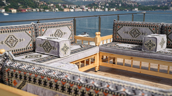 Turkish Wooden Bench Sofa Sets, Arabic Majlis Sofa, Floor Cushions Set, Yemeni Majlis, Garden Sofa Set, Patio Benches, Arabic Floor Sofa Set, Moroccan Bench Cushion