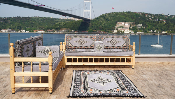 Turkish Wooden Bench Sofa Sets, Arabic Majlis Sofa, Floor Cushions Set, Yemeni Majlis, Garden Sofa Set, Patio Benches, Arabic Floor Sofa Set, Moroccan Bench Cushion