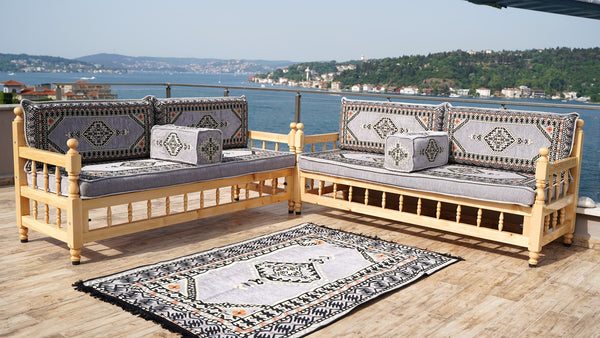 Turkish Wooden Bench Sofa Sets, Arabic Majlis Sofa, Floor Cushions Set, Yemeni Majlis, Garden Sofa Set, Patio Benches, Arabic Floor Sofa Set, Moroccan Bench Cushion