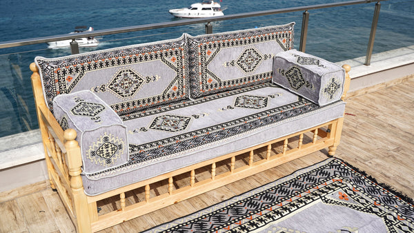 Turkish Wooden Bench Sofa Sets, Arabic Majlis Sofa, Floor Cushions Set, Yemeni Majlis, Garden Sofa Set, Patio Benches, Arabic Floor Sofa Set, Moroccan Bench Cushion