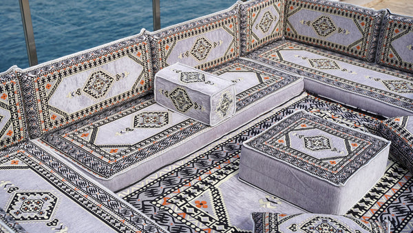 8'' Thickness U Sofa Set, Turkish Sitting Pillows, Arabic Majlis, Floor Cushions